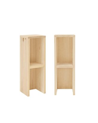 Deco Wood Pack 2 mesitas de noche o auxiliares de madera maciza natural 20x60cm