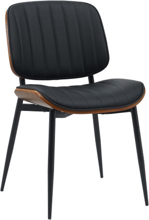 Clp Silla De Comedor Tiffin Nogal/negro Simil Cuero