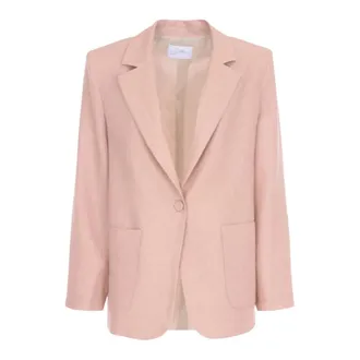 SoAllure Jassen, Dames, Roze, M, Linnen, Monopetto Jas