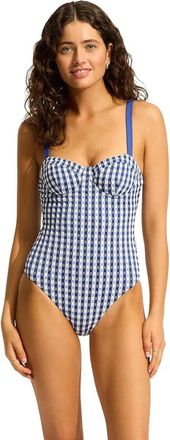 Seafolly Bella One-Piece Womens Ultramarin Spaghetti Strap Swimsuit RED197