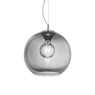 Netlighting Nemo 1 Light Medium Dome Ceiling Pendant Grey Smokey E27