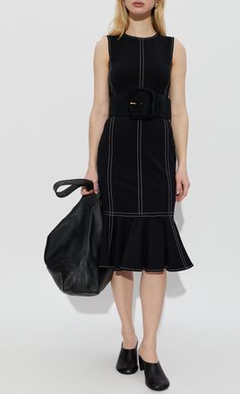 Ami Sleeveless Dress, Womens, Black