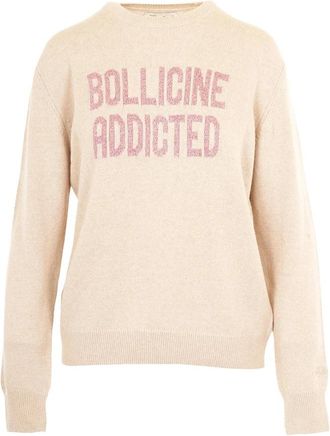 MC2 Saint Barth New Queen Crewneck - Dames - Ronde hals truien - Beige - L - Truien & Vesten