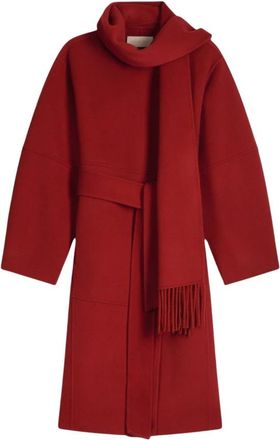 Vanessa Bruno Helie Jas - Dames - Jas met riem - Rood - S - Wol - Jassen
