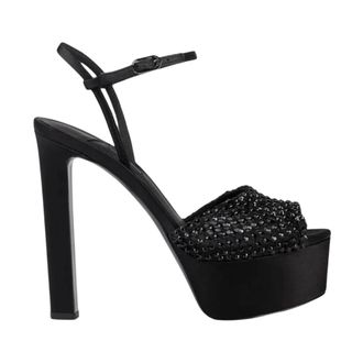 Le Silla Schoenen, Dames, Zwart, 37 EU, Satijn, Sandalen met hoge hak