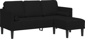 vidaXL Juego De Sof&aacute; Negro 173 X 131 X 67 Cm Tela Vidaxl