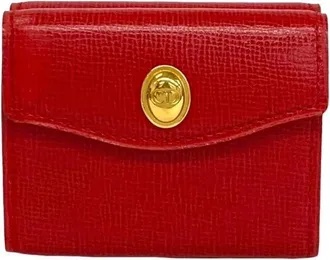 Dior Red Color Leather Wallet (Tri-Fold) (Pre-Owned)