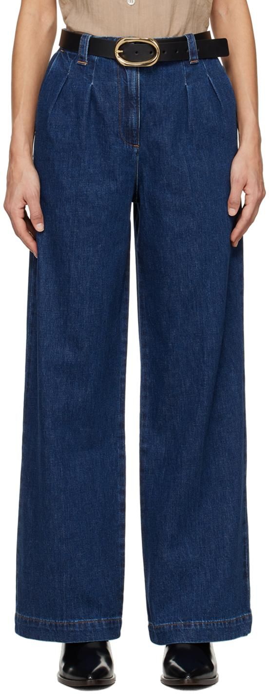 パンツ Aspesi Straight Leg Trousers In Navy Blue Cady Crepe Aspesi Leg Trousers In Navy Blue Cady Crêpe | THE LIST