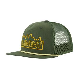 Element Cotton Ripstop Trucker Cap with Textured Embroidered Logo in Olive at Nordstrom