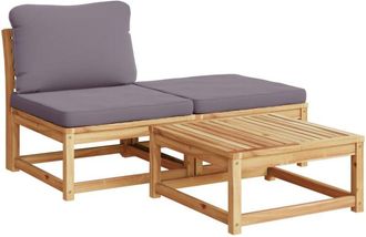 vidaXL Set De Muebles Para Jard&iacute;n 3 Piezas Con Cojines Madera Acacia Vidaxl