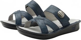 Alegria Womens Victoriah Basketry Slide In Navy