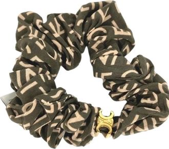 Celine Pre-owned Accessories, female, Green, Size: ONE SIZE Pre-owned Silk Hair Accessory