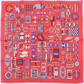 Herm&egrave;s Pre-owned Scarves, female, Red, Size: ONE SIZE Pre-owned Carre 90 Silk Scarf