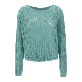 Kaos Kaos, Truien & Vesten, Dames, Groen, XS, Pailletten, Openwork Knit Top with Sequins