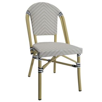 Wanderlust Deco Silla de rat&aacute;n sint&eacute;tico crema 46x57x88cm
