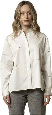 Kocca Overhemden, Dames, Wit, XL, Chique bedrukte shirt met versiering