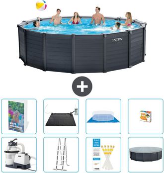 Intex Piscina Graphite Panel Redonda - 478x124 Cm - 9-piezas S559