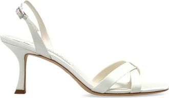 Jimmy Choo London Elsy 70 Sandalen - Dames - Sandalen met hakken - Wit - 36 EU - Leer - Schoenen