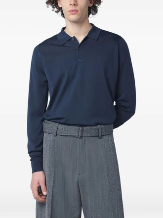 John Smedley Cotswold long-sleeve polo shirt - Blue