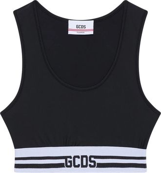 GCDS Logo Strepen Mini Top - Dames - Tops zonder mouwen - Zwart - XS - Tops