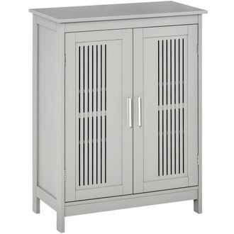 Kleankin Modern Bathroom Cabinet - Freestanding Floor Cabinet With Storage - Grey | TJ Hughes