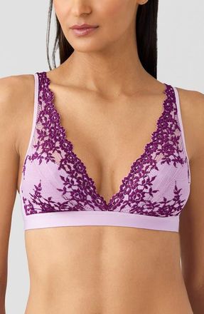 Wacoal Embrace Lace Wire Free Bralette in Lavender Sage/Dark Purple at Nordstrom, Size 36A-C