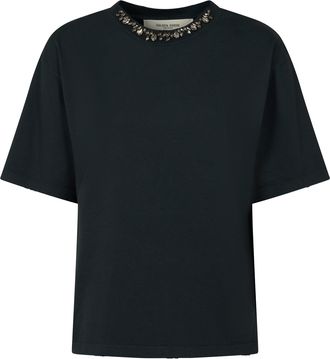 Golden Goose Boxy Cropped T-Shirt in Organic Cotton