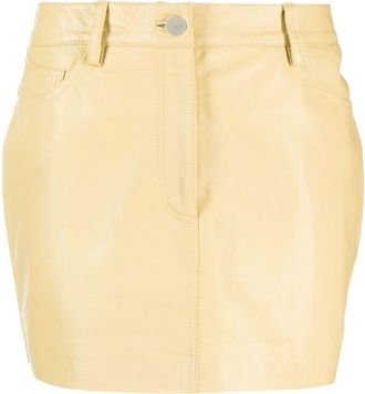 Remain leather mini skirt - women - Polyester/Sheepskin - 34 - Yellow