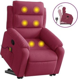 vidaXL Vidaxl - Sill&oacute;n Reclinable De Masaje Elevable Terciopelo Rojo Tinto