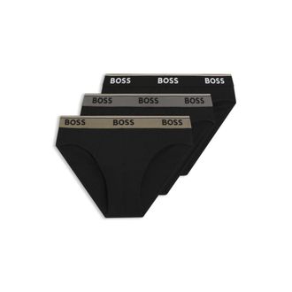 BOSS Three-pack of logo-waistband briefs in stretch cotton