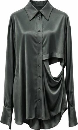 Andrea Ya'aqov Viscose Rok - Dames - Overhemden - Groen - XS - Overhemden