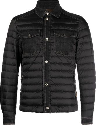 Moorer Mougi quilted down jacket - men - Down/Cotton/Polyamide/Polyamide/Spandex/Elastane - 50 - Black