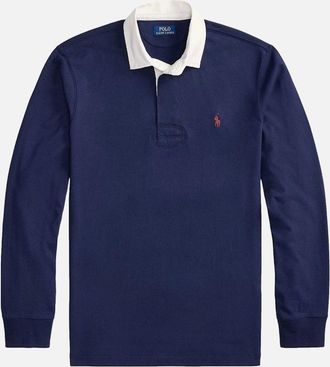 Polo Ralph Lauren Mens Polo Ralph Lauren LS Rugby Polo Shirt 025 Newport Navy - Size: 42