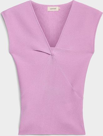 Contemporaine Womens Crossover cap-sleeve sweater