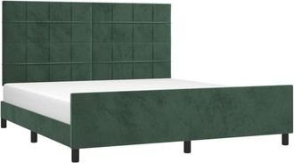 vidaXL Vidaxl - Estructura Cama Con Cabecero Terciopelo Verde Oscuro 180x200 Cm