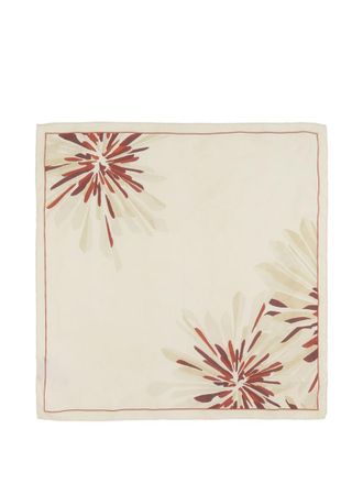Brunello Cucinelli Beige Floral Scarf