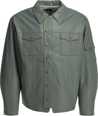 Needles Southern Leather Jacket - Heren - Leren en Su&egrave;de Jassen - Groen - XL - Leer - Jassen