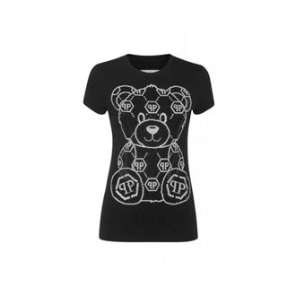 Philipp Plein Dames, Tops, Zwart, Maat: L Katoen