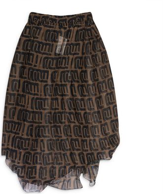 Barragán DECONSTRUCTED KNIFE PLEATED BROWN FLARED SKIRT