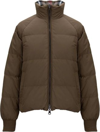 Burberry Omkeerbare Gewatteerde Jas van Nylon met Ruitpatroon - Dames - Winterjassen - Bruin - L - Nylon - Jassen