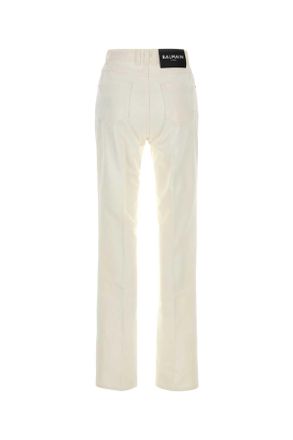 Balmain Womens White Denim Jeans 0fc Blanc Cass&eacute; Cotton