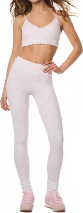 LoveShackFancy Kimi Bow Print Leggings In Pink
