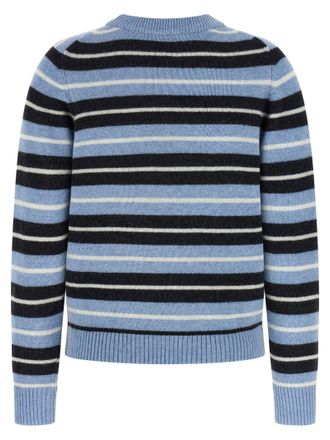 Ganni Graphic Wool Striped Sweater - Blue