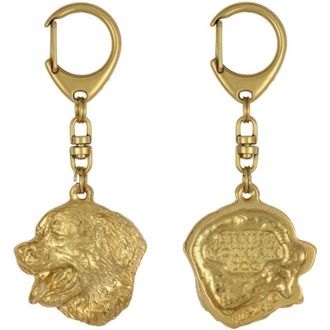 OEM Perro De Monta&ntilde;a Bern&eacute;s: Llavero De Perro Chapado En Oro En Una Caja De Regalo, Decoraci&oacute;n De Bolso, Accesorio De Lujo De Art-dog