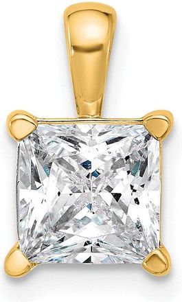 Diamond2Deal 14k Yellow Gold 2 1/2 Ct Princess Cut Lab Grown Diamond Pendant