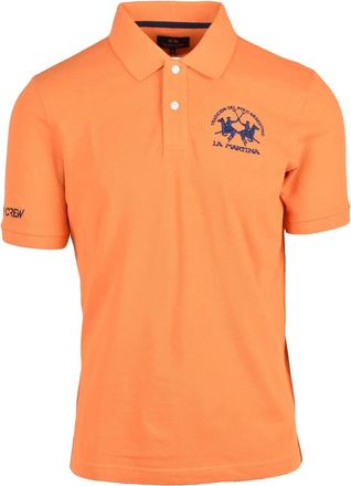 La Martina Orange Cotton Embroidered Polo Shirt