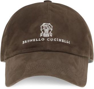 Brunello Cucinelli Brown Calf Leather Bos Taurus Cap (Baseball Mens Hat)