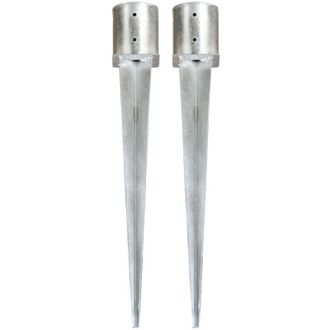 vidaXL Picas De Tierra 2 Unidades Acero Galvanizado Plateado 12x91 Cm Vidaxl