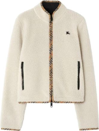 Burberry Felicia Fleece Jas - Dames - Jassen - Beige - L - Wol - Jassen
