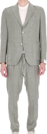 Eleventy Cross-Ply Zegna Fabric Green Suit